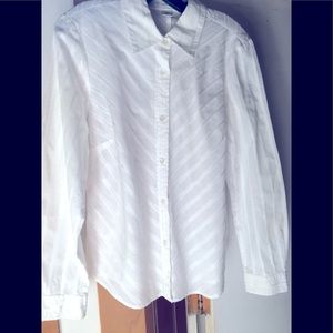 Fabulous white cotton button down shirt, from Saks